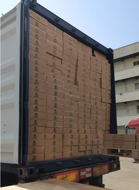 Loading clear poly bags Loading clear poly bags