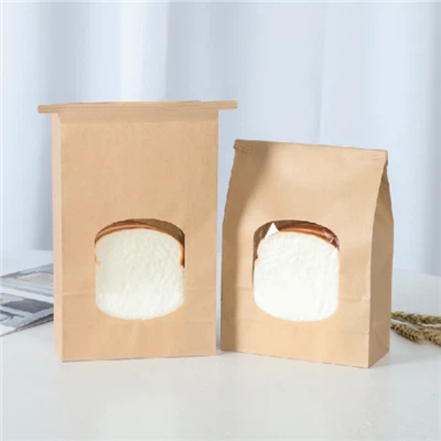 Túi giấy tráng phủ chống dầu Túi đựng bánh mì cửa sổ